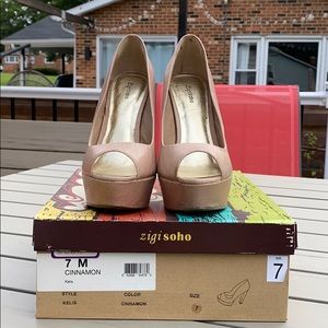 Peep toed platform heels